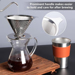 Load image into Gallery viewer, Pour Over Coffee Maker 1-4 Cup, V60 Pour Over, 18/10 Stainless Steel Laser Coffee Dripper, Fine Mesh Double Layer Metal Cone Filter, Colador De Cafe