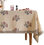 Load image into Gallery viewer, Designer Linen Light Beige Extra Long Table Cloth Rectangle,French Colorful Floral Tablecloth,Stain Resistant Decor Tablecloths for Dining Thanksgiving Kitchen,67"*118"-Helena E