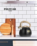 Load image into Gallery viewer, POLIVIAR Tea Kettle, 2.7 Quart Stovetop Tea Kettle, Audible Whistling Teapot, Food Grade Stainless Steel for Anti-Rust, Anti Hot Handle, Suitable for All Heat Sources (JX2022-MH30)