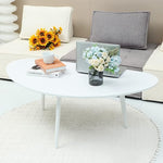 Load image into Gallery viewer, FIRMINANA Mid Century Modern Coffee Table,Large Oval White Coffee Table for Living Room,for Small Spaces,White-47.3" W x 23.63" D x 17.72" H