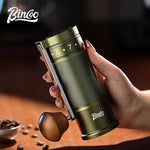 Load image into Gallery viewer, Bincoo Manual Coffee Grinder with Foldable Handle– External Setting Hand Coffee Grinder with Steel Burr,Compact and Portable for Home/Travel/Camping(Green)