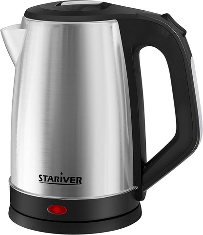 Stariver 2.5L Large Electric Kettle, BPA Free Stainless Steel Water Heater, Fast Boil Electric Tea Kettle, Water Boiler with Auto Shut-Off & Boil-Dry Protection for Family (10-12 Cups)