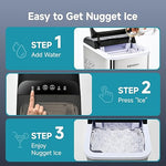 Load image into Gallery viewer, EUHOMY Nugget Ice Makers Countertop, Ready in 8 Mins, 35lbs/24H, Self-Cleaning, Portable Ice Maker Machine with Ice Scoop &amp; Basket, Sonic Ice Maker with Chewable Pellet Ice for Home/Party/RV/Camping
