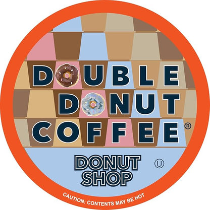 Double Donut Donut Shop Coffee Pods, Coffee Pods Donut Shop Medium Roast Blend, Single-Serve Pods for Keurig K Cup Brewer Machines, 48 Count Value Pack