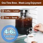 Load image into Gallery viewer, Cold Brew Coffee Maker, 1 Gallon Iced Coffee Maker With Stainless Steel Filter, Heavy Duty Glass Cold Brew Pitcher With Stainless Steel Spigot, Mason Jar Cold Brew Coffee Maker Fast Iced Tea Maker