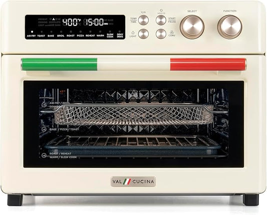 Air Fryer Toaster Oven Combo 10-in-1 Countertop Oven with Graphene Heating and True Convection, Non-Toxic Enamel Interior, Bake 12" Pizza, 6 Slices Toast, with Enamel Baking Pan Easy Clean