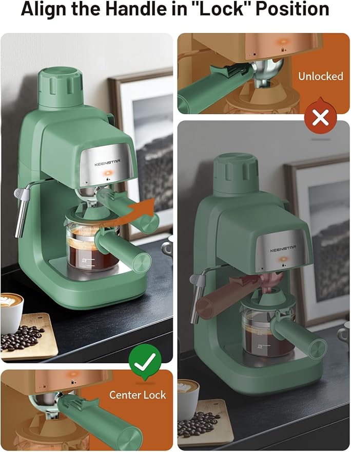 3.5Bar Espresso Machine with Milk Frother, 800W Compact Espresso and Cappuccino Machine with Preheating Function, 4 Cup Espresso Maker for Cappuccino or Latte, Gift for Coffee Lover