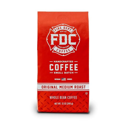 Fire Department Coffee - Gives Back to Firefighters - Balanced & Smooth Original Medium Roast Coffee Beans - Roasted in the USA - Veteran Owned -12 oz