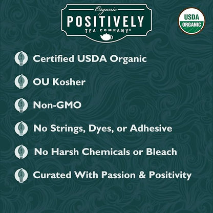 Organic Positively Tea Company, Spearmint Leaf Herbal Tea Bags, 100 Count, Eco-Friendly Tea Bags, Non-GMO