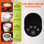 Milk Frother, Electric Milk Frother and Steamer 4 in 1 Automatic Coffee Steamer Frother, 11.8OZ / 350ML Warm and Cold Foam Frother For Coffee,Latte, Cappuccino, Macchiato, Hot Chocolate, White