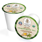 Load image into Gallery viewer, Teavity Organic Lemongrass and Cinnamon Tea Pods for Keurig - Naturally Decaffeinated Herbal Tea Blend (12 Pods)