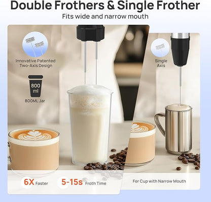 Consciot 10-in-1 Immersion Blender Handheld Max 1100W with Entire Stainless Steel Blender Shaft, Trigger Speed Control, 800ml Beaker, 600ml Chopper, Beaters, Frothers, Hooks, Masher, Whisk & 600ml Cup