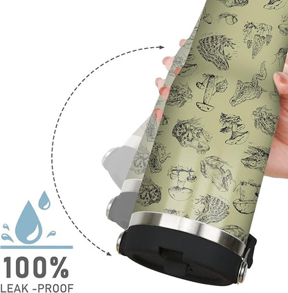 30oz Frog Tumbler with Handle and Straw, Stainless Steel Insulated Frog Cup with Top Handle and Lid, Frog Coofee Mug Gifts for Women Men