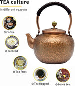 Load image into Gallery viewer, 50.7oz Elegant Chinese Style Copper Tea Kettle For Stovetop, Non-Coating Pure Copper Teapot with Stainless Steel Infuser For Loose Tea, Large and Solid Tea Pot(1500ml)