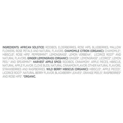 Tea Forte Assorted Herbal Petite Presentation Box Tea Gift Set Sampler, 10 Count, 2 of Each Variety Individually Wrapped Handcrafted Pyramid Infuser Bags