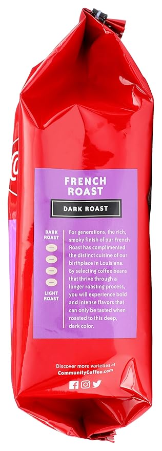 Community Coffee French Roast, Ground Coffee, Extra Dark Roast, 12 Ounce Bag (Pack of 1)