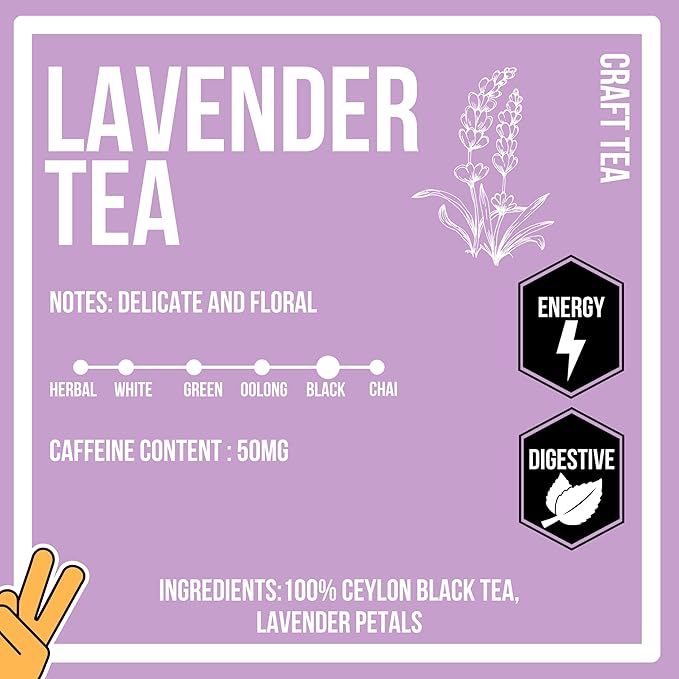 Revival Tea Company Lavender Tea - Black Tea Blend with Lavender Flowers - Loose Leaf 5 Ounces