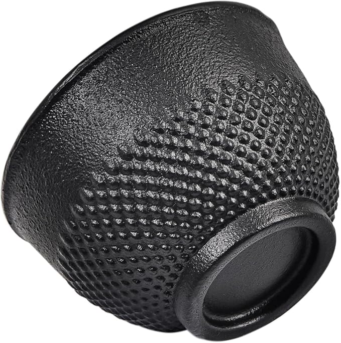 Sungmor Cast Iron Black Teacups, Set of 4 & 5 oz - Japanese Tea Cups with Enamel Interior, Traditional Gongfu Tea Set, Durable Heat-Retaining Tetsubin Style Drinkware