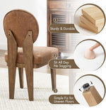 Load image into Gallery viewer, Mid-Century Modern Walnut Dining Chairs Set of 4, Vintage Brown Leather Wooden Kitchen Chairs, Retro Upholstered PU Cushioned Seat with Curved Backrest, Armless Accent Side Chair for Bedroom