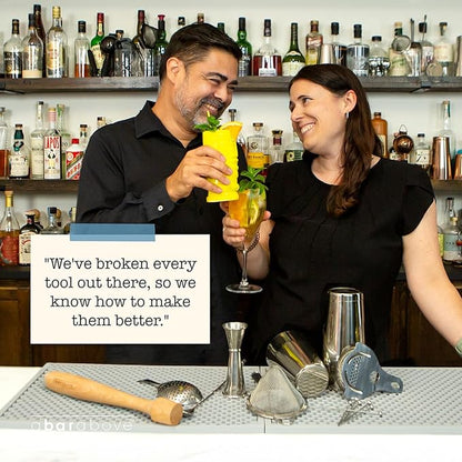 A Bar Above 14-Piece Stainless Steel Bartender Kit, Premium Professional Barware Set for Home Bars and Mixologists, Includes Cocktail Shaker, Jigger, Spoon, Strainers, Muddler, Picks, and More