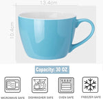 Load image into Gallery viewer, MECOWON 30 OZ Porcelain Coffee Mugs, Set of 2 Large Mugs for Soup, Cereal and Salad (skyblue)