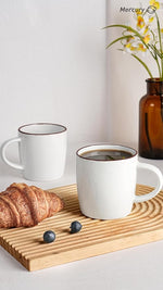 Load image into Gallery viewer, famiware Mercury Coffee Mugs 13 oz, Coffee Mugs Set of 4 with Handle, Cups for Latte, Hot Tea, Cappuccino, Mocha, Cocoa, White