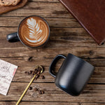 Load image into Gallery viewer, AmorArc 14oz Coffee Mugs Set of 6, Ceramic Coffee Mugs with Large Handle &amp; Wavy Rim for Latte/Hot Cocoa/Tea, Stylish Coffee Mugs for Men Women. Oven,Dishwasher&amp;Microwave Safe, Matte Black