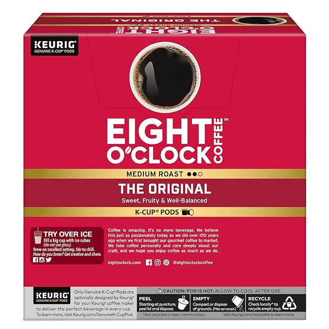 Eight O'Clock Coffee The Original, Keurig Single Serve K-Cup Pods, Medium Roast, 32 Count