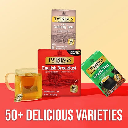 Twinings Pure Oolong Tea Individually Wrapped Bags, 20 Count (Pack of 6), Warm, Nutty Flavour & Golden Colour, Caffeinated, Enjoy Hot or Iced, 120 Teabags