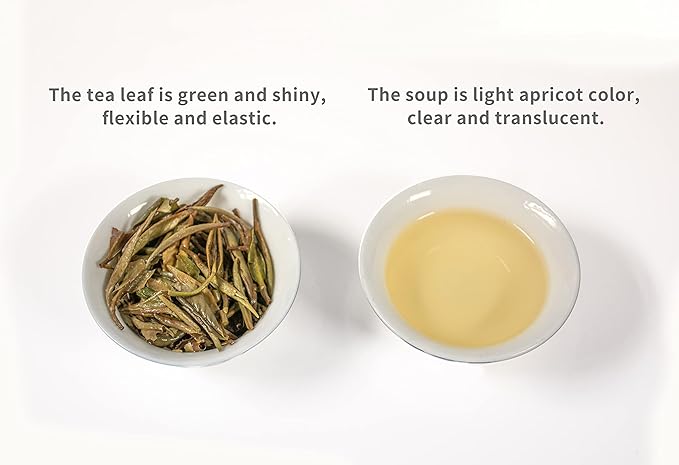 TIAN HU SHAN Premium White Tea Loose Leaf, Original Bai Mu Dan with a Light & Fresh Delicate Flavor, Low Caffeine, Hot & Cold Brew 4 Ounce (Pack of 1)