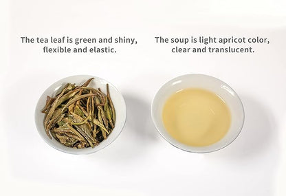 TIAN HU SHAN Premium White Tea Loose Leaf, Original Bai Mu Dan with a Light & Fresh Delicate Flavor, Low Caffeine, Hot & Cold Brew 4 Ounce (Pack of 1)