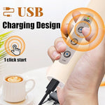 Load image into Gallery viewer, Nahida Beige Milk Frother Wand for Coffee, Frother Handheld Rechargeable Electric Whisk with 3 Heads 3 Speeds Drink Mixer Coffee Frother Foam Maker For Latte, Cappuccino, Hot Chocolate, Egg