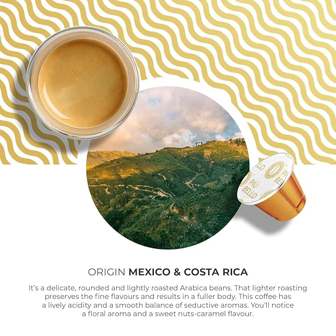 Piu Bello Espresso Coffee Pods for Nespresso Original Machines – Light Roast Variety Pack – 3 Flavors: Chocolate, Nuts, Sweet Caramel – Rich & Balanced Taste – Kosher Certified (3-Flavor Multipack, 120 Count)