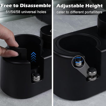 PUSEE Espresso Tamping Station, Espresso Organizer Station Fit for 51/54/58mm Espresso Accessories, Plastic Espresso Station Coffee Tamper Station, Multifunctional Coffee Tools Organzier (3 in 1)