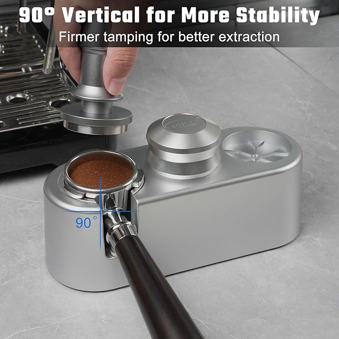 PUSEE Espresso Tamping Station, Espresso Organizer Station Fit for 51/54/58mm Espresso Accessories, Plastic Espresso Station Coffee Tamper Station, Multifunctional Coffee Tools Organzier (3 in 1)