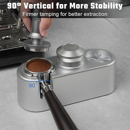 PUSEE Espresso Tamping Station, Espresso Organizer Station Fit for 51/54/58mm Espresso Accessories, Plastic Espresso Station Coffee Tamper Station, Multifunctional Coffee Tools Organzier (3 in 1)