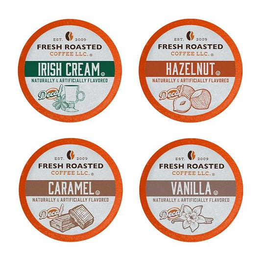 Fresh Roasted Coffee, Decaf Traditional Flavors, Flavored Coffee Pod Variety Pack, K-Cup Compatible, 24 Count