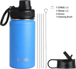 Load image into Gallery viewer, DRINCO Stainless Steel Water Bottle Spout Lid Vacuum Insulated Double Wall Water Bottle Wide Mouth (40oz 32oz 22oz 18oz 14oz) Leak Proof Keeps Cold or Hot (14 oz, 14oz Royal Blue)