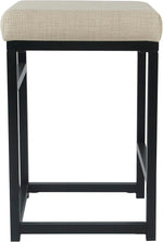 Load image into Gallery viewer, HomePop Home Decor | Modern 24-Inch Counter Stool | Backless Metal Frame Bar Stools Counter Height | Decorative Home Furniture, Natural