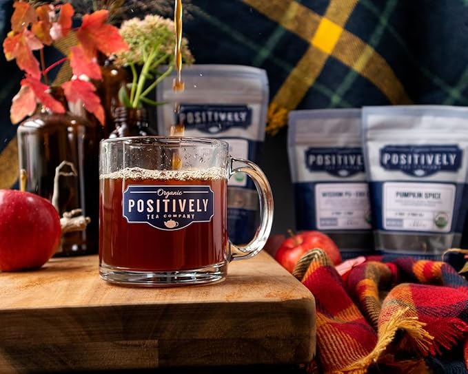 Organic Positively Tea Company, Cinnamon Apple Spice Black Tea, Loose Leaf, 16 Ounce