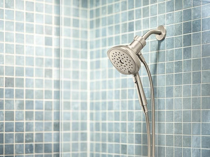 Moen Verso Eco-Performance Infiniti Dial Square Handheld Shower, 5-Inch Diameter Spray Head, Brushed Nickel, 220H5EPBN