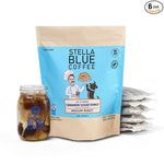 Load image into Gallery viewer, Stella Blue Cold Brew Coffee Bags, Cinnamon Sugar Donut, Medium Roast Ground Coffee, Smooth, Bold and Refreshing 100% Arabica, 6 Brew Packets, Makes 24 Cups, Rainforest Alliance Certified