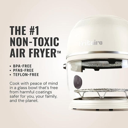 Non Toxic Air Fryer™ - Glass AirFryer 5 Quart w/ 360 Visibility, Self-Cleaning, 400F Vortex Air Fryer for Even Cooking, BPA-Free Teflon Free, 6-in-1 Functions, Rotisserie, Roast, Bake, Lavender