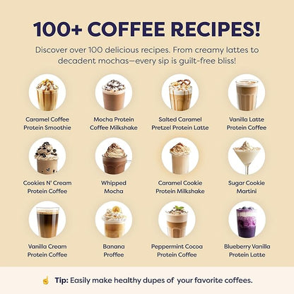 Sugar Cookie Protein Iced Coffee - Premium Whey Protein & Instant Iced Coffees - 100% Natural Cold Brew Coffee - Zero Artificial Flavors & Sweeteners, 80 mg Caffeine, 0g of Sugar, 20 Servings