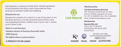 SAMAHAN Ayurvedic Herbal Tea Packets - Sri Lankan Ceylon Blend with 14 Natural Herbs Including Ginger, Black Pepper & More, Herbal Tea Bags for Wellness, Relaxation & Daily Comfort - 100 Count