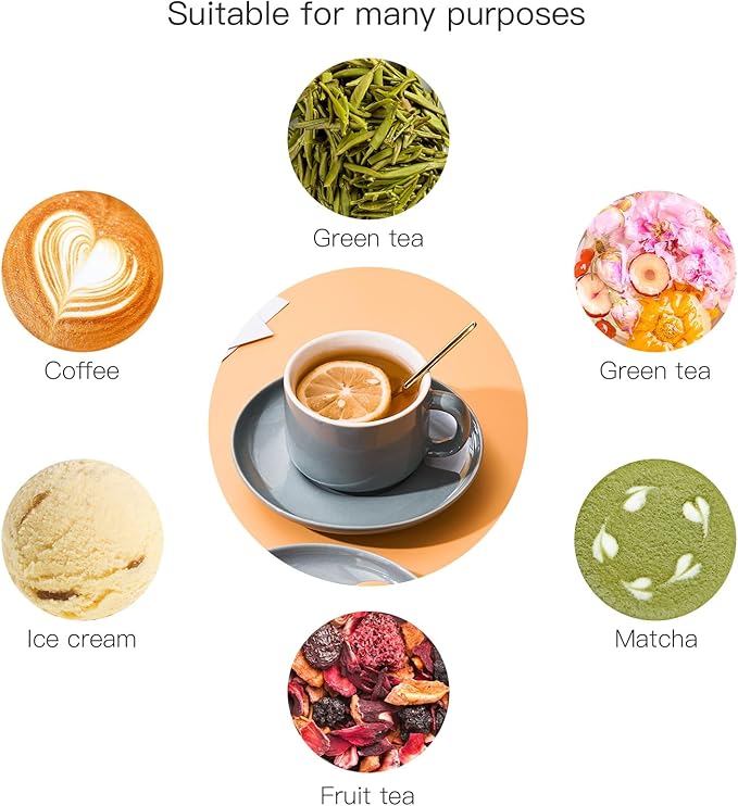 7 oz Coffee Cups with Saucers Spoons - Set of 6 Cappuccino Cups, Grey Porcelain Cups Serving for Tea Espresso Latte Mocha