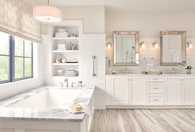 Moen YG6424CH Bathroom Safety 24-Inch Stainless Steel Traditional Bathroom Grab Bar, Chrome