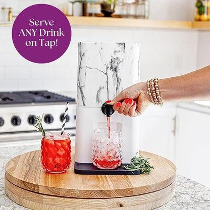 Bebly Box Drink Dispenser and Wine Dispenser | Marble Design | Insulated - No Sweating - No Watered Down Drinks - Simple - Stylish - Mess Free Beverage Dispenser | Includes Freezable, Reusable 3L Bag