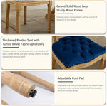 Load image into Gallery viewer, French Country Dining Chairs Set of 4, Vintage Wooden Dining Chairs with Fabric Upholstered Tufted Seat,Solid Wood Legs&amp;Frame, Farmhouse Kitchen&amp;Living Room Chairs(Blue,4 Pcs)