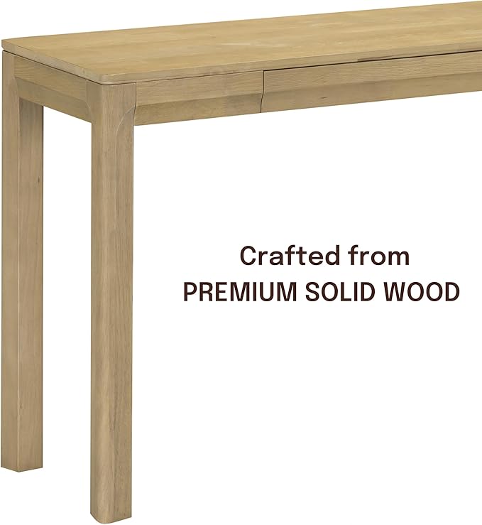 NTC Flow Modern Wooden Rectangle Console Table with Hidden Drawer – Waterproof & Heat Resistant, Sand